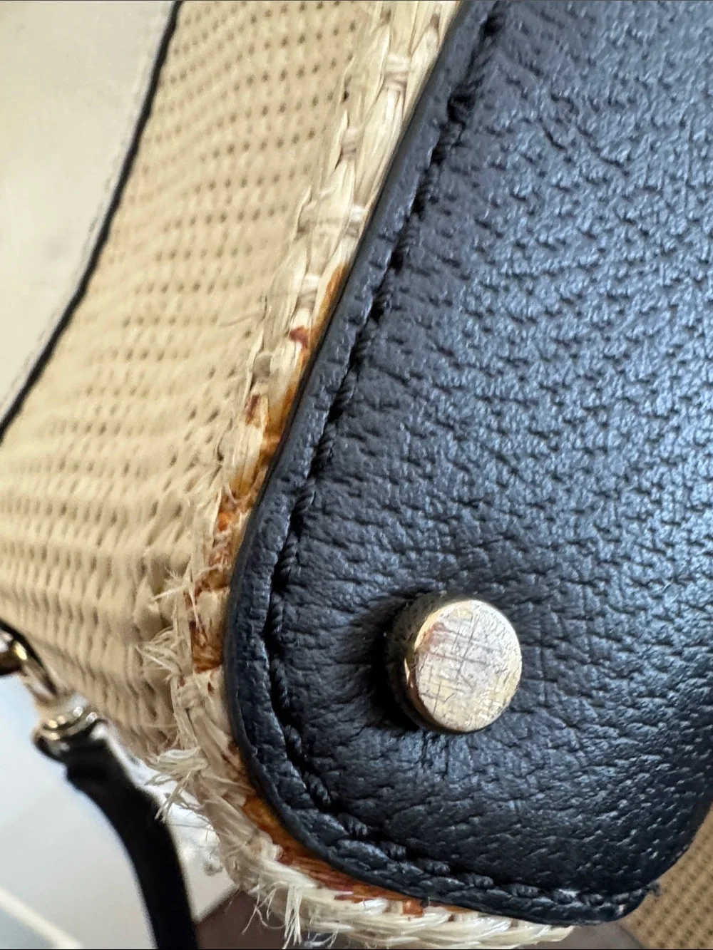 kate spade Cream and Black Textured Satchel with Crossbody Strap - Picture 10 of 10
